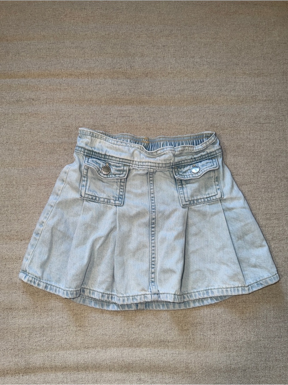 H&M Light Blue Denim Pleated Kids Skirt